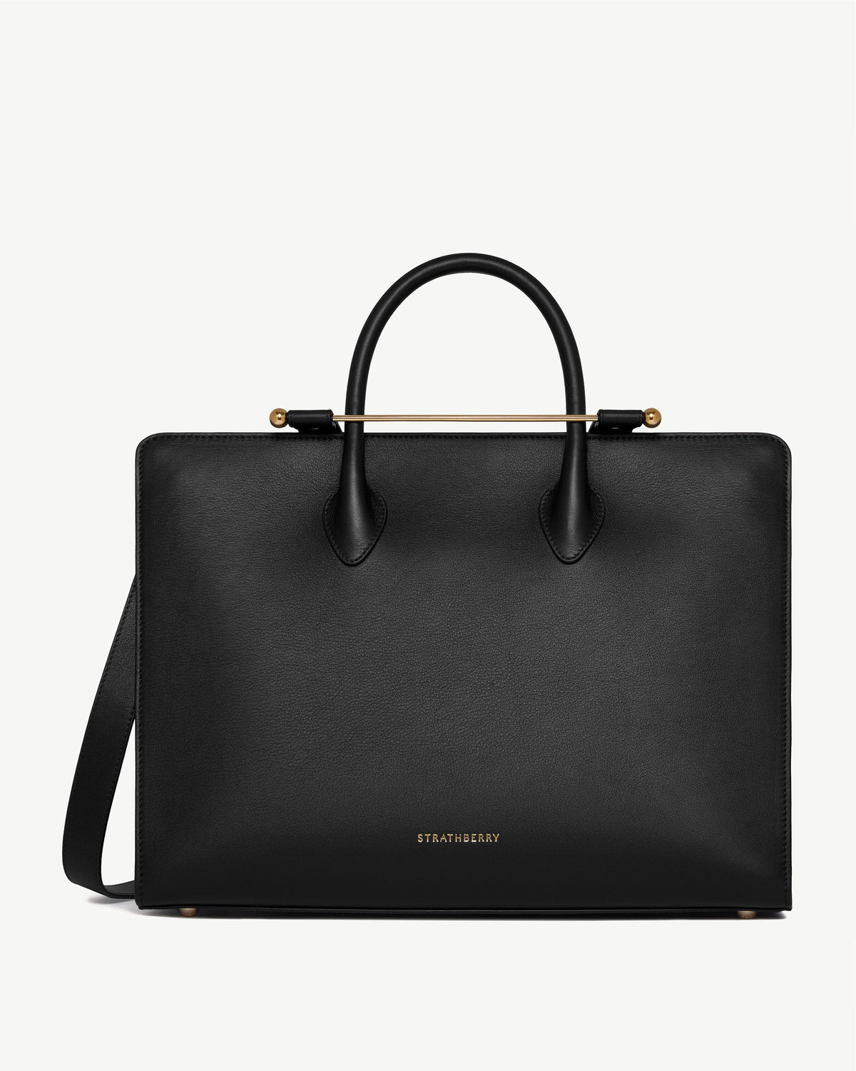 Strathberry Tote Smooth Calf Leather Bag - Black