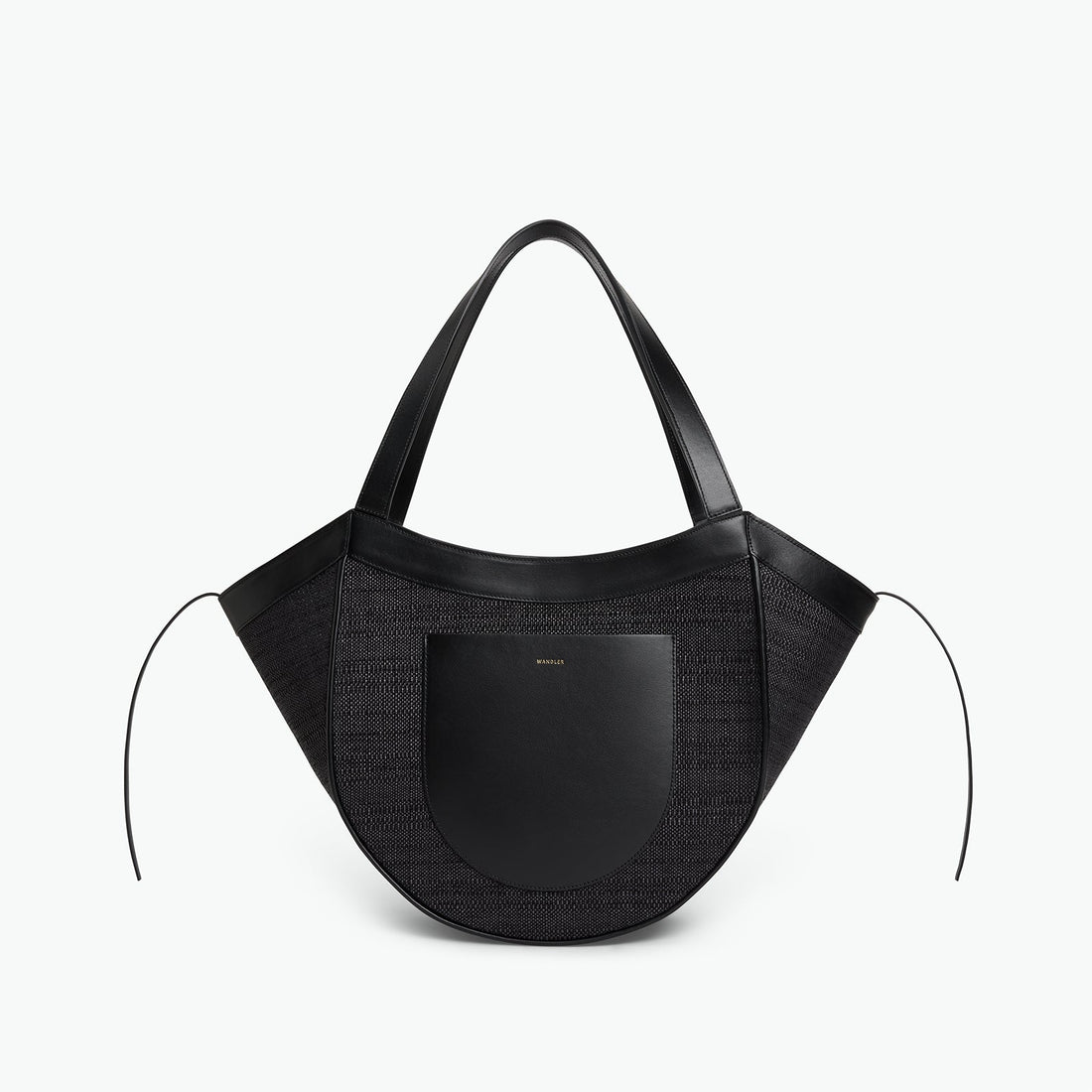Wandler Hortensia Slouch Tote in raffia - Black Raffia