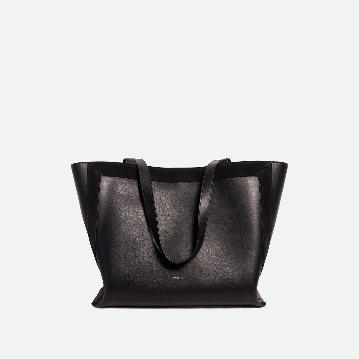 Wandler Ida Tote Medium in calf leather - Black / Black Suede