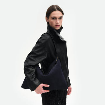 Wandler Penelope Tote in Italian calf leather - Orion Suede / Black