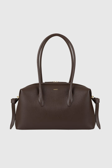 Yuzefi Brioche Duffle in pebble-grained bovine leather - Espresso