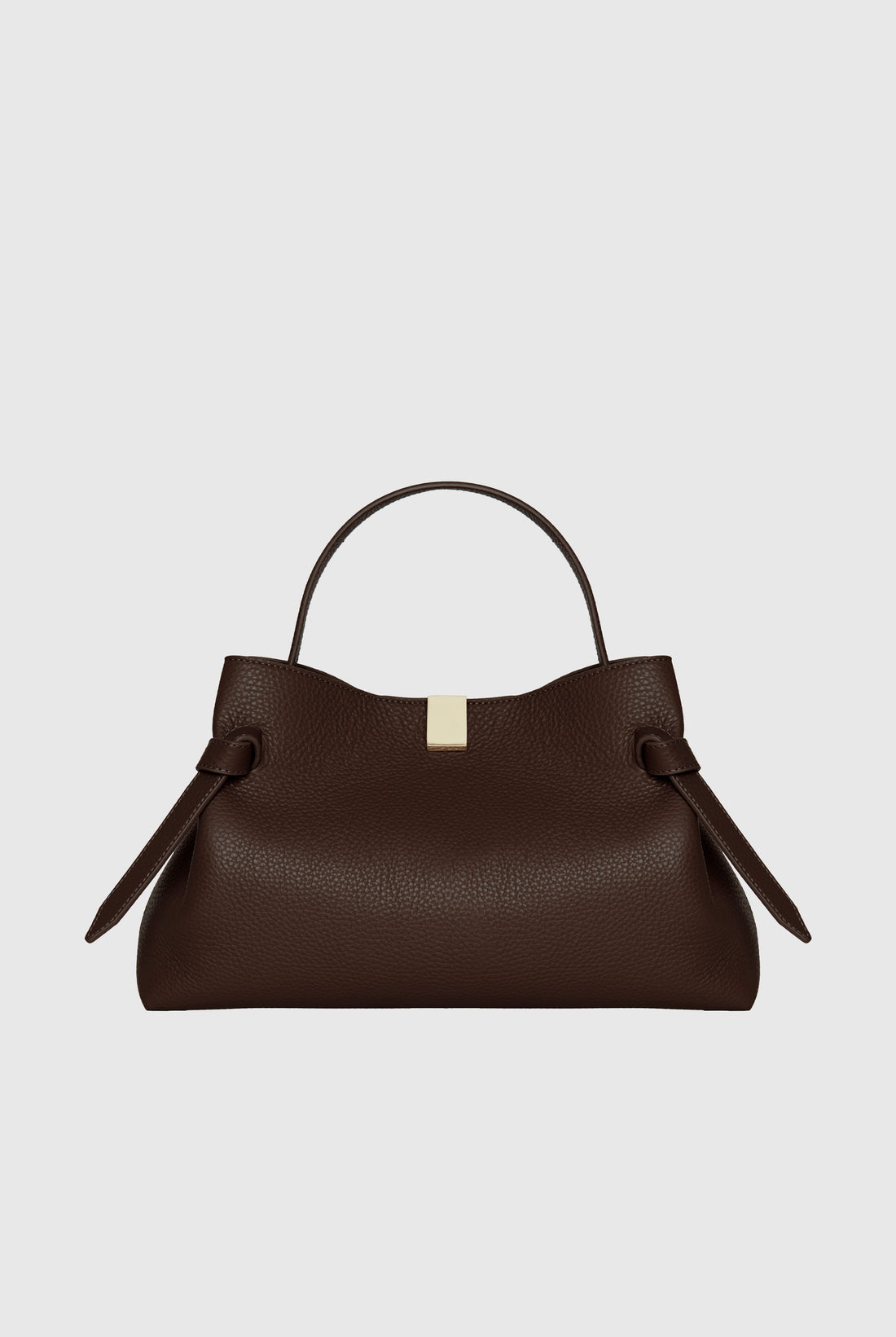 Yuzefi Gyoza Top-Handle Bag in pebble-grained bovine leather - Espresso