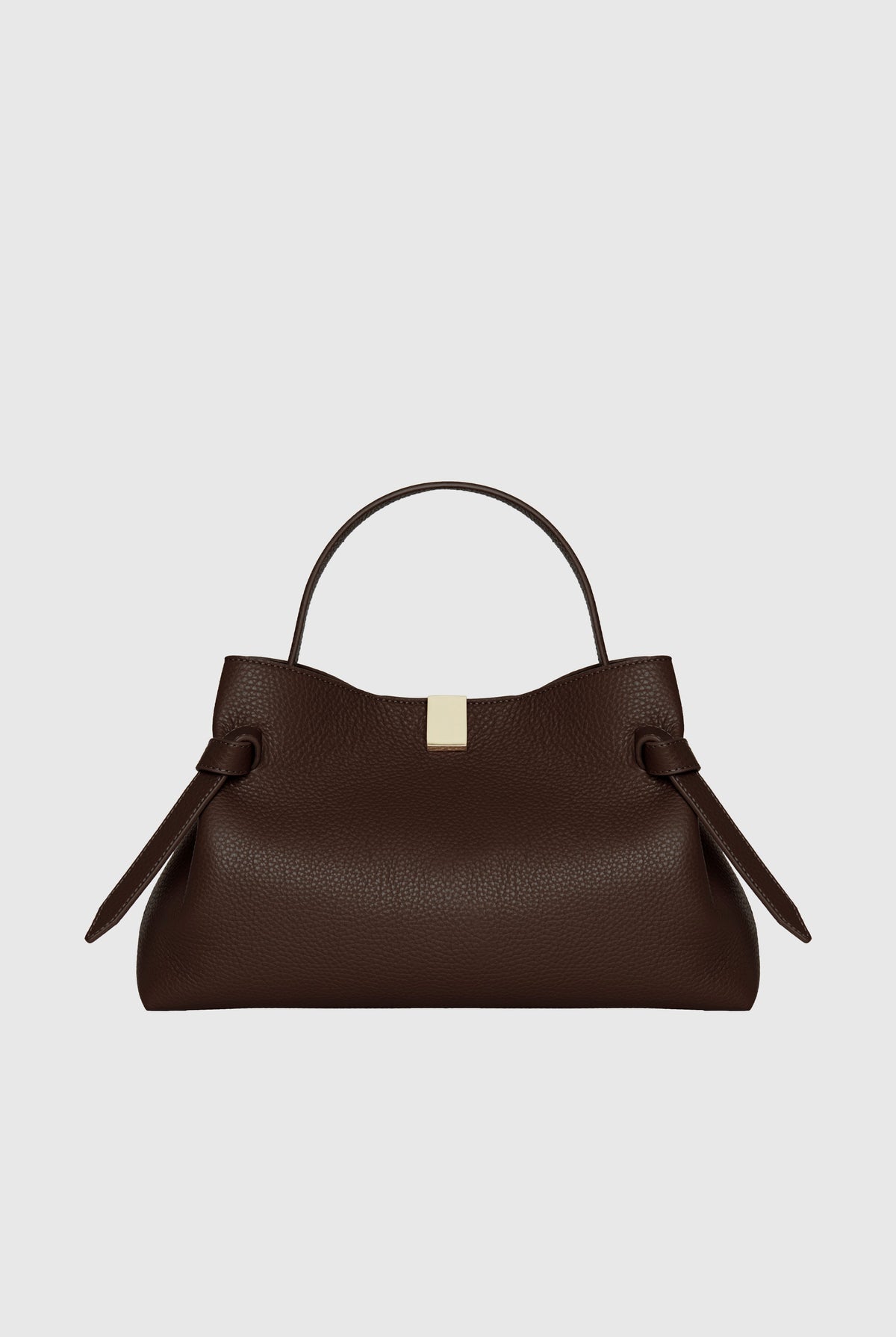 Yuzefi Gyoza Top-Handle Bag in pebble-grained bovine leather - Espresso