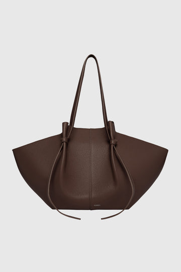 Yuzefi Large Mochi Tote in pebble-grained bovine leather - Espresso
