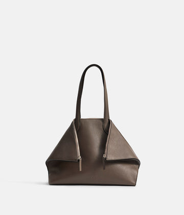 Aesther Ekme Fold Grained Calfskin Tote - Dark Taupe