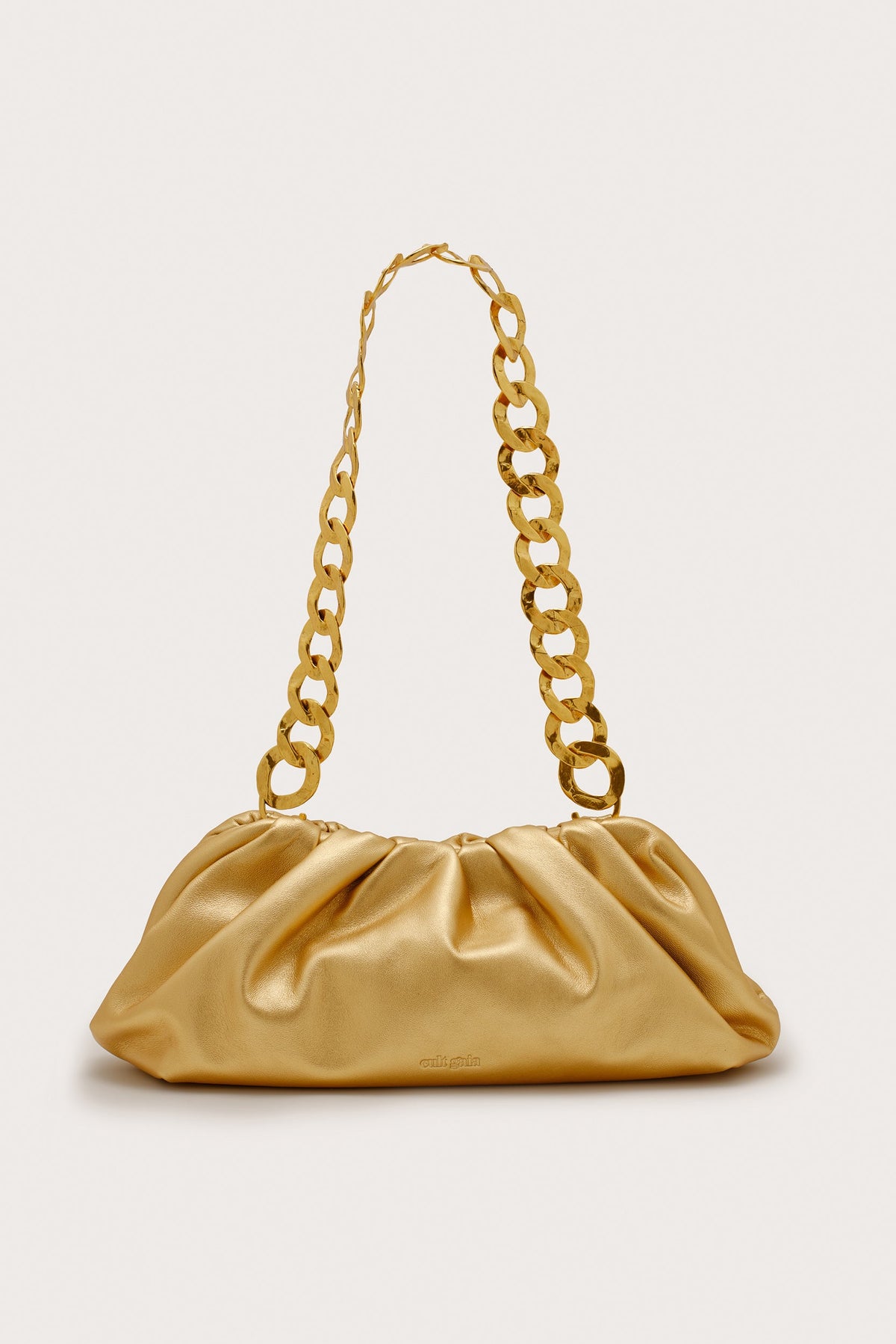 Cult Gaia Dulce Shoulder Bag in metallic leather - Brass