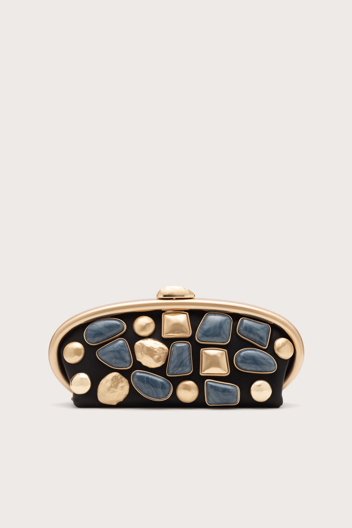 Cult Gaia Yusra Clutch in leather - Black Multi
