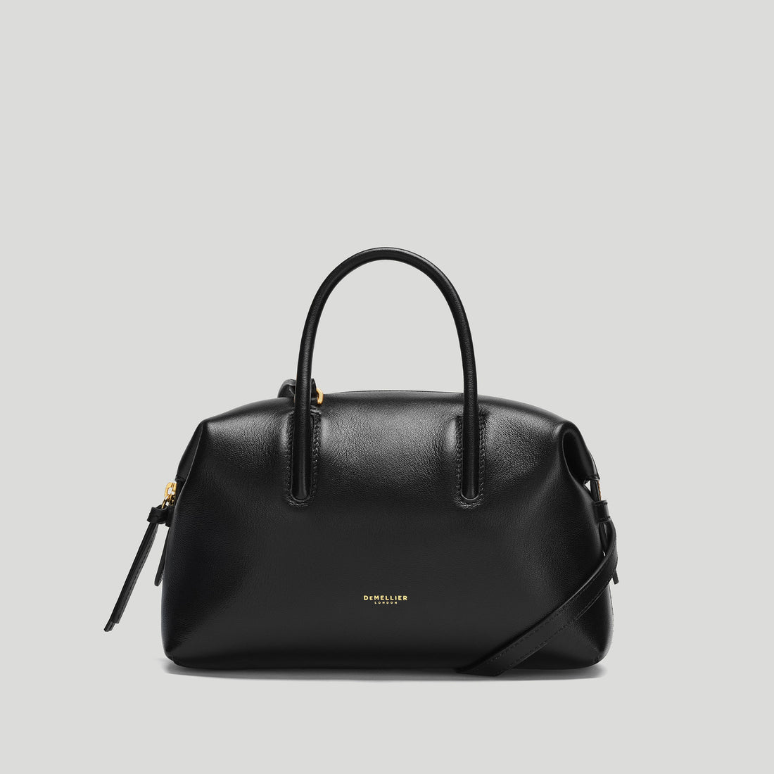 DeMellier The Small Stockholm Fine-Grain Leather Top Handle Bag - Black