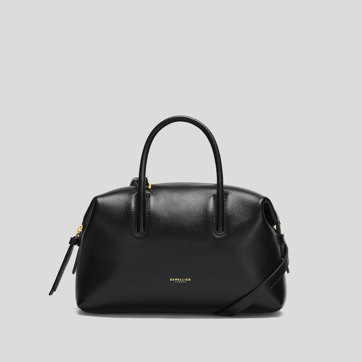 DeMellier The Small Stockholm Fine-Grain Leather Top Handle Bag - Black