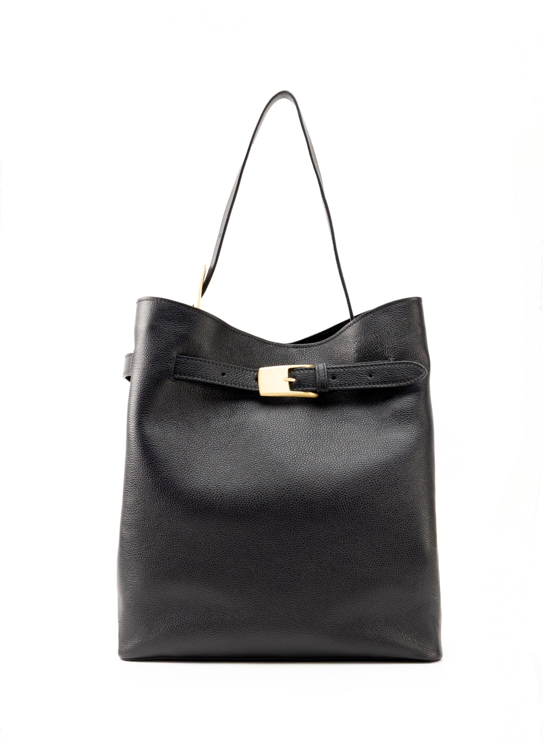 Elleme Belt Bag Pebbled Leather Tote - Black