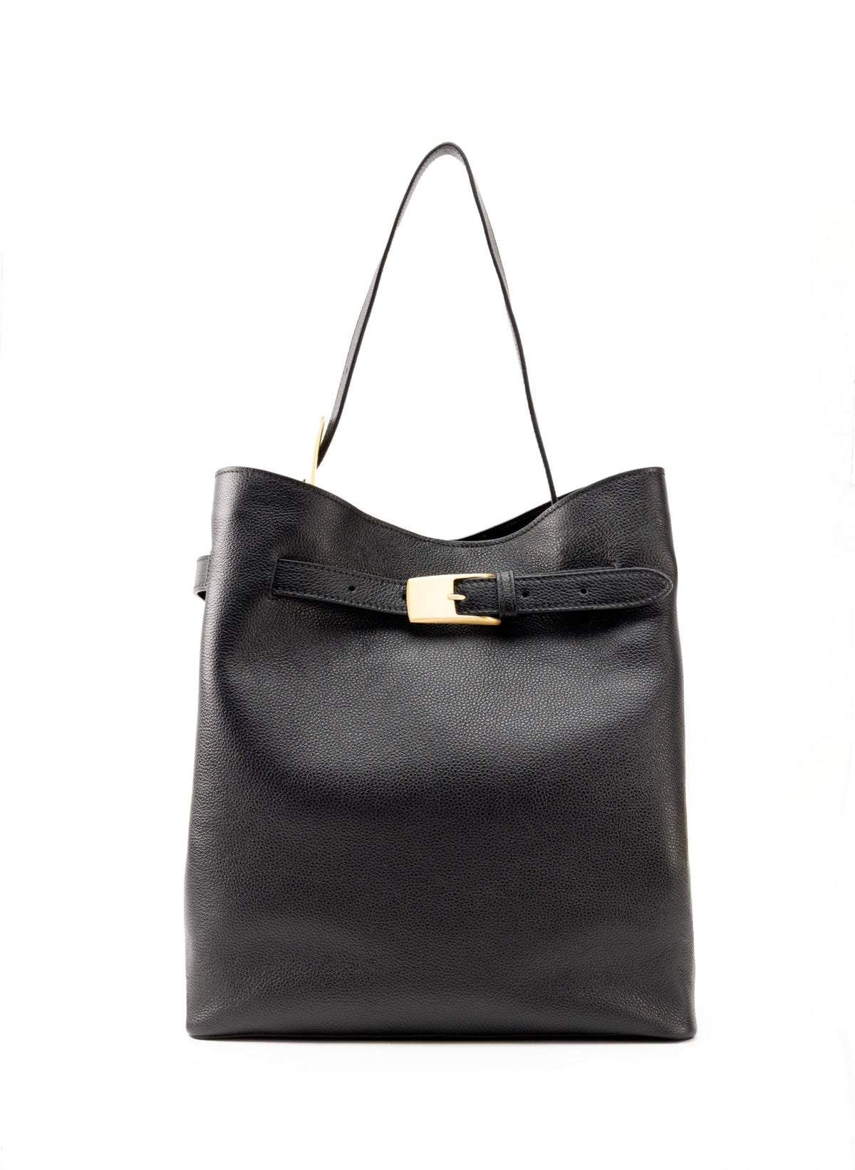 Elleme Belt Bag Pebbled Leather Tote - Black
