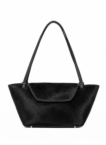 Elleme Courrier Tote Calf Leather Shoulder Bag - Black