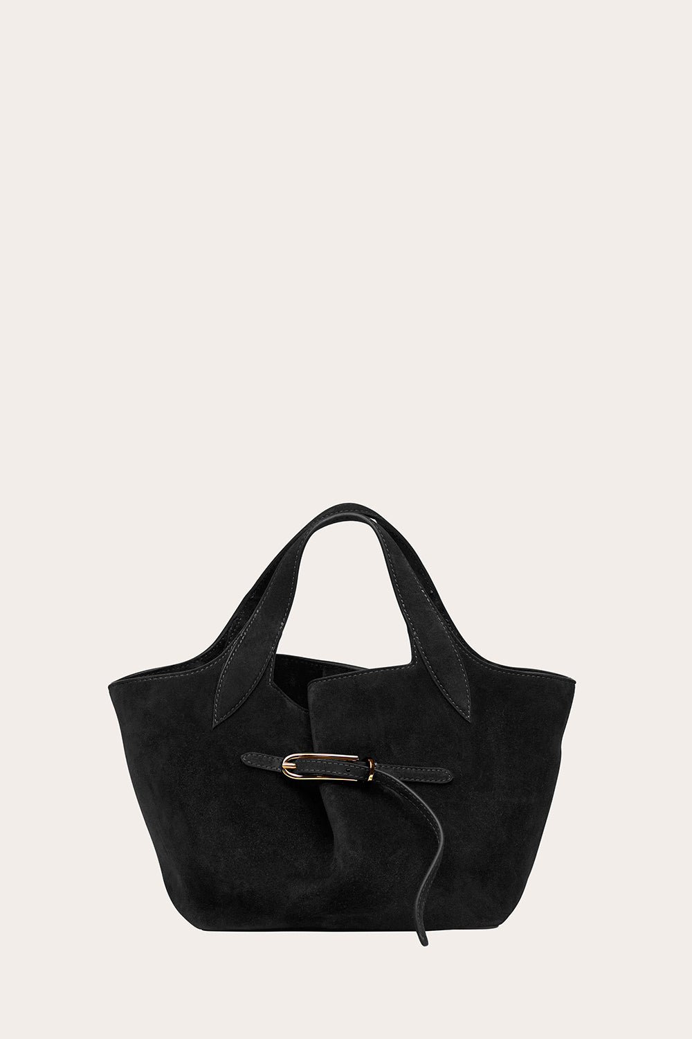 Liffner Belted Tote Mini Suede - Black