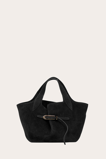 Liffner Belted Tote Mini Suede - Black