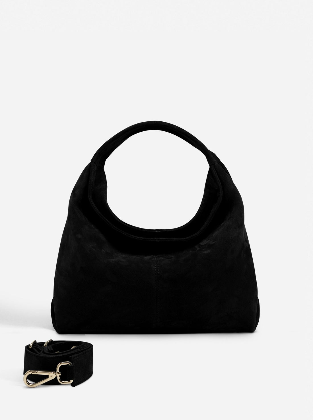 MANU Atelier Gala Suede Shoulder Bag - Black