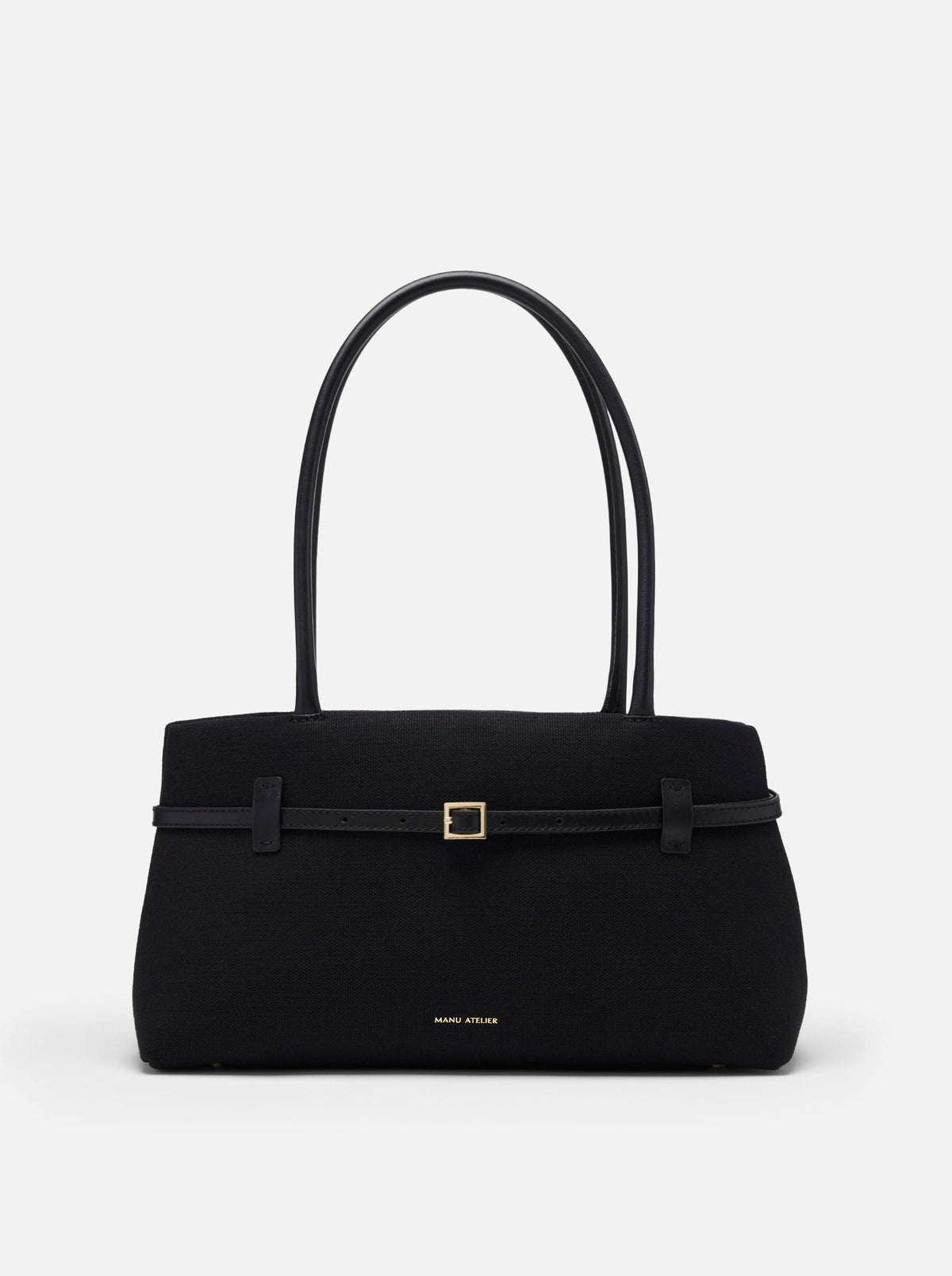MANU Atelier Le Cambon East West Canvas Shoulder Bag - Black