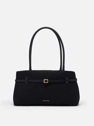 MANU Atelier Le Cambon East West Canvas Shoulder Bag - Black