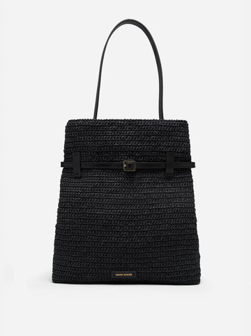 MANU Atelier Tote du Jour Crochet Tote Bag - Black