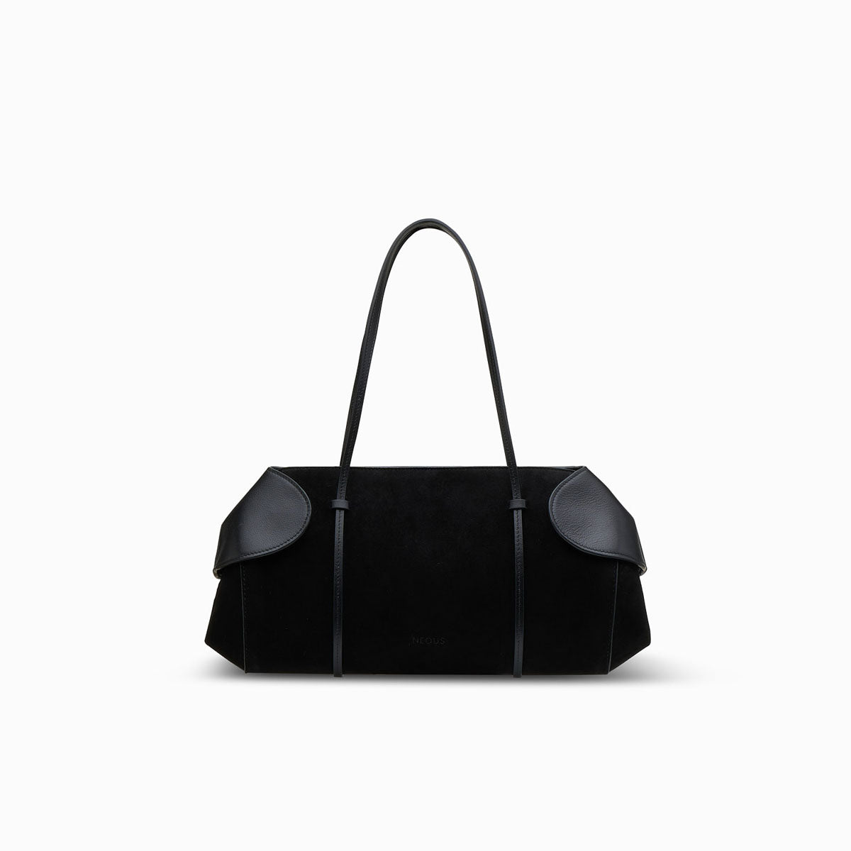 NEOUS Berenices East West Suede and Leather Shoulder Bag - Black