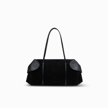 NEOUS Berenices East West Suede and Leather Shoulder Bag - Black