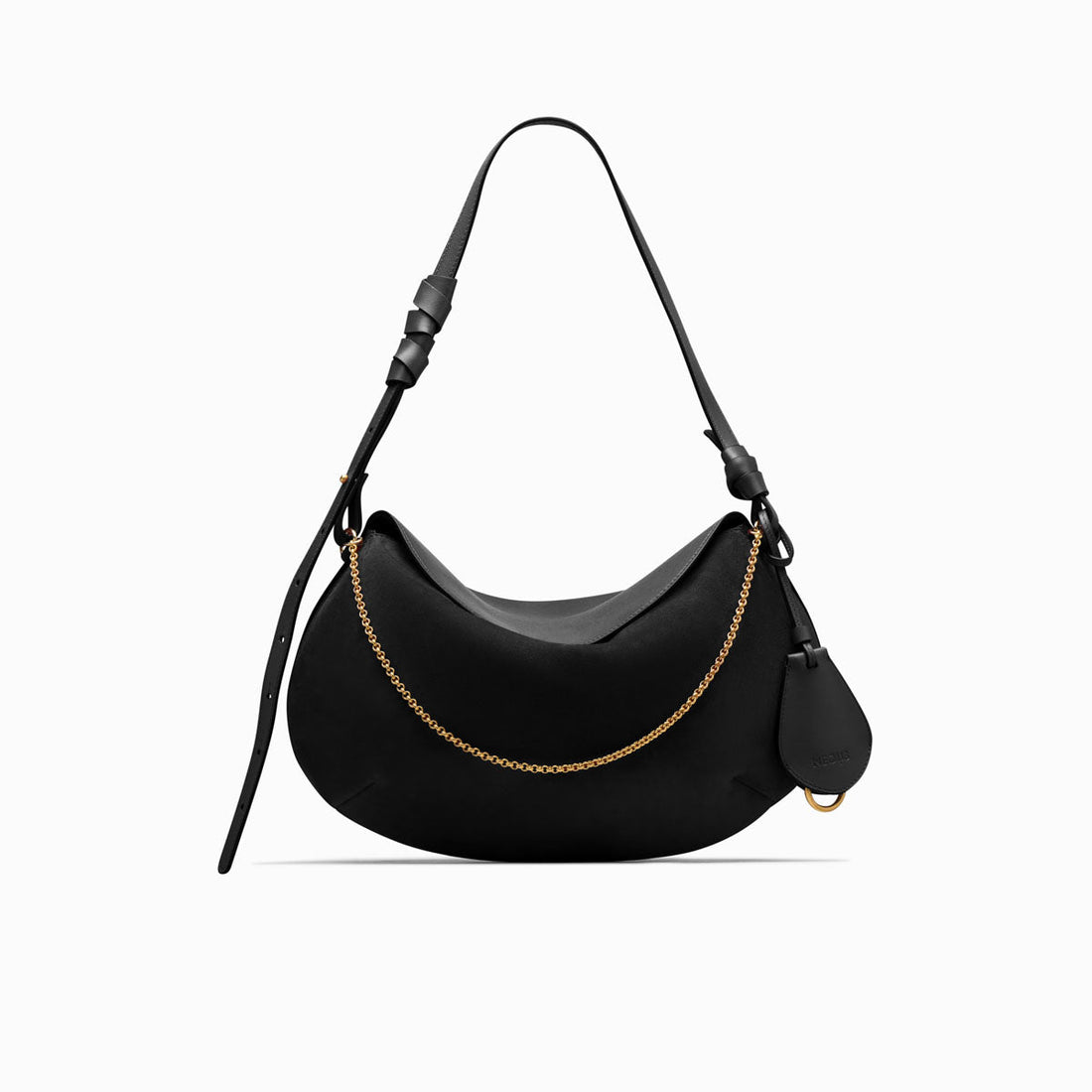 NEOUS Libra Suede and Leather Shoulder Bag - Black