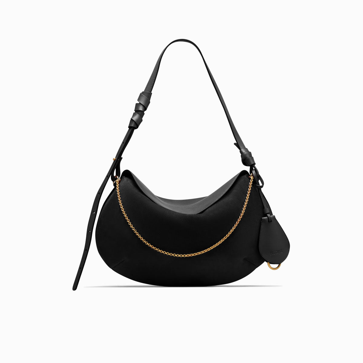 NEOUS Libra Suede and Leather Shoulder Bag - Black
