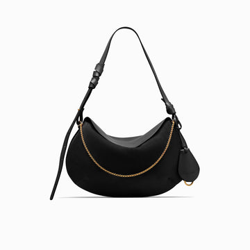 NEOUS Libra Suede and Leather Shoulder Bag - Black