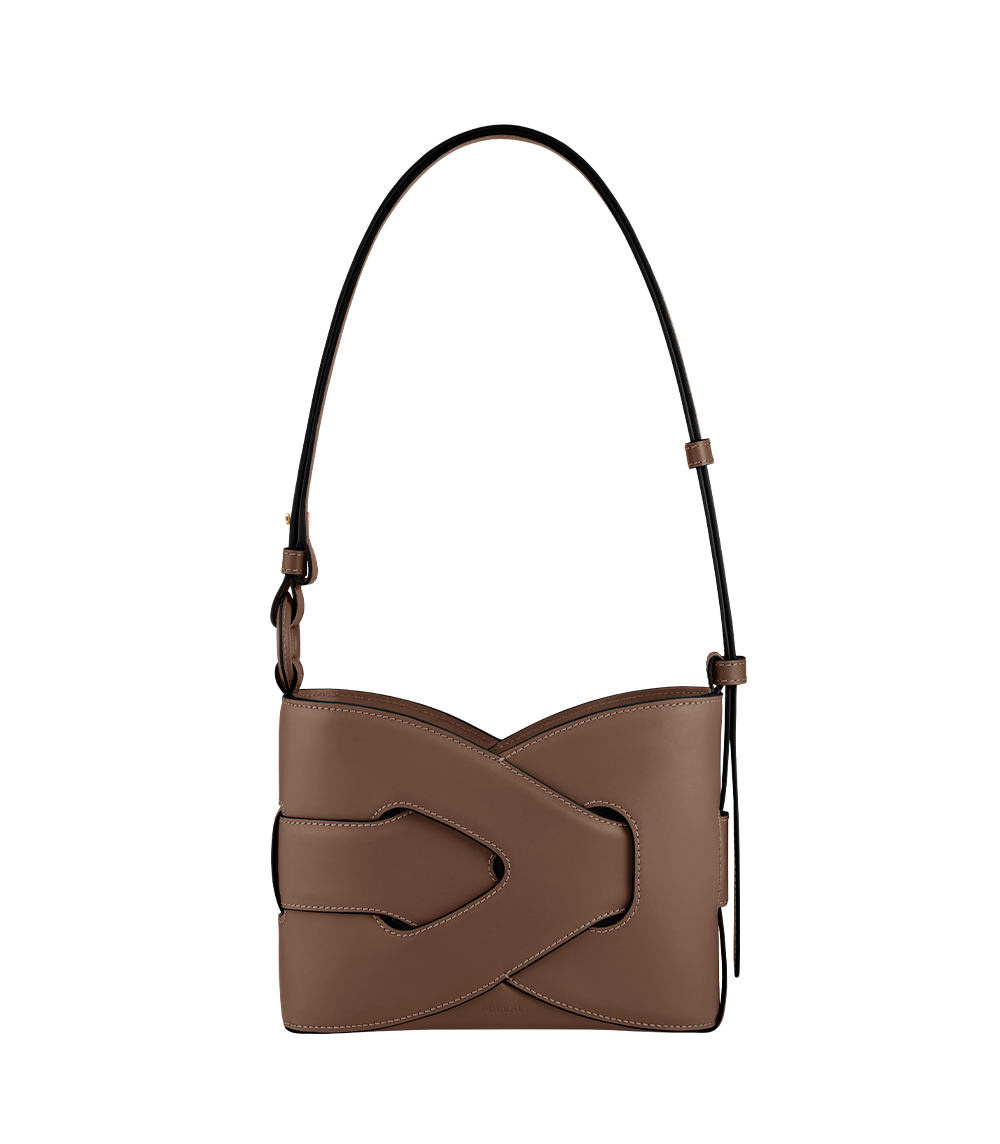 Polène Nodde Smooth Calf Leather Crossbody Bag - Root