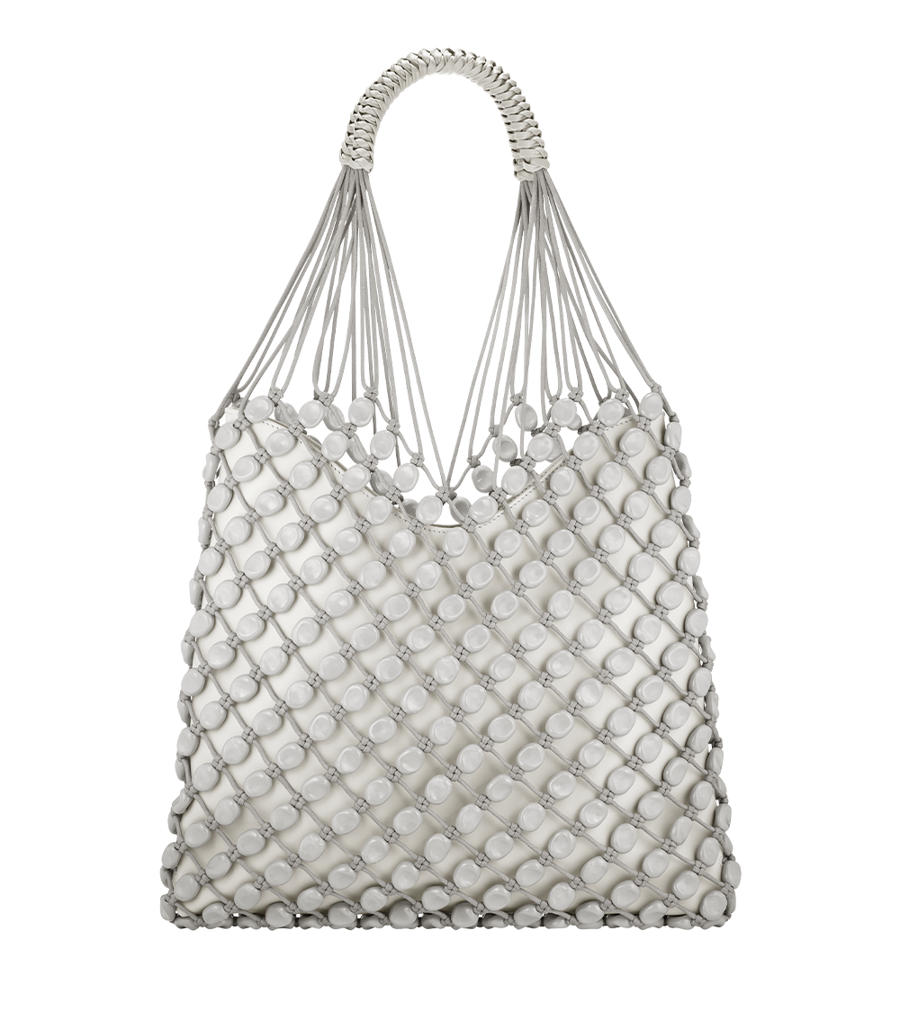 Polène Nomad Solé Leather-Pearl Shoulder Bag - Porcelain