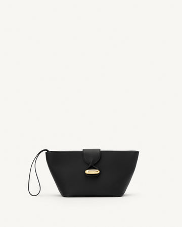 Savette Anello Milled Leather Pouch - Black