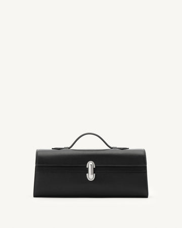Savette Slim Symmetry Vintage Leather Pochette - Black
