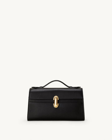 Savette Symmetry Smooth Leather Pochette - Black