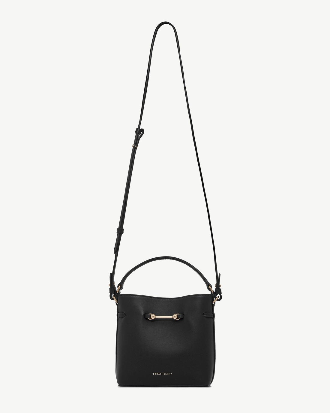 Strathberry Corda Bucket Mini Smooth Calf Leather Bucket Bag - Black