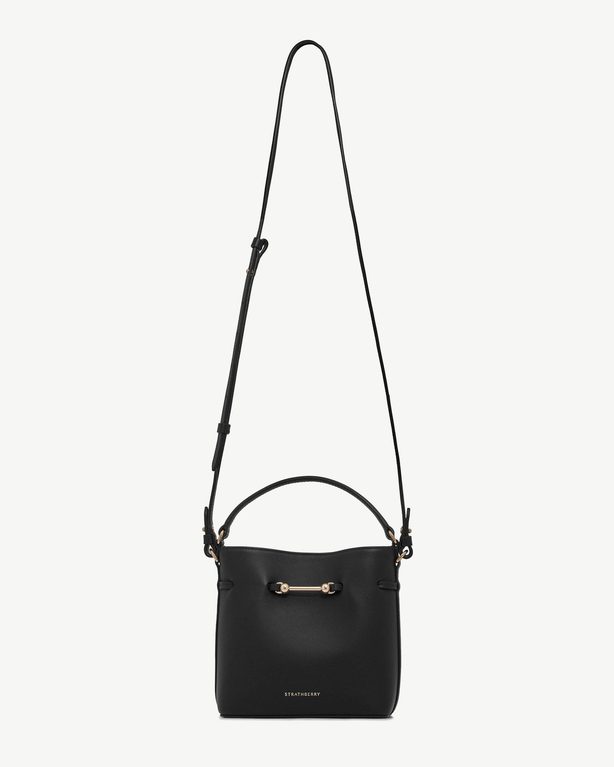 Strathberry Corda Bucket Mini Smooth Calf Leather Bucket Bag - Black