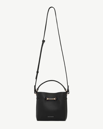 Strathberry Corda Bucket Mini Smooth Calf Leather Bucket Bag - Black