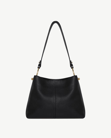 Strathberry Lana Hobo Grained Calf Leather Bag - Black