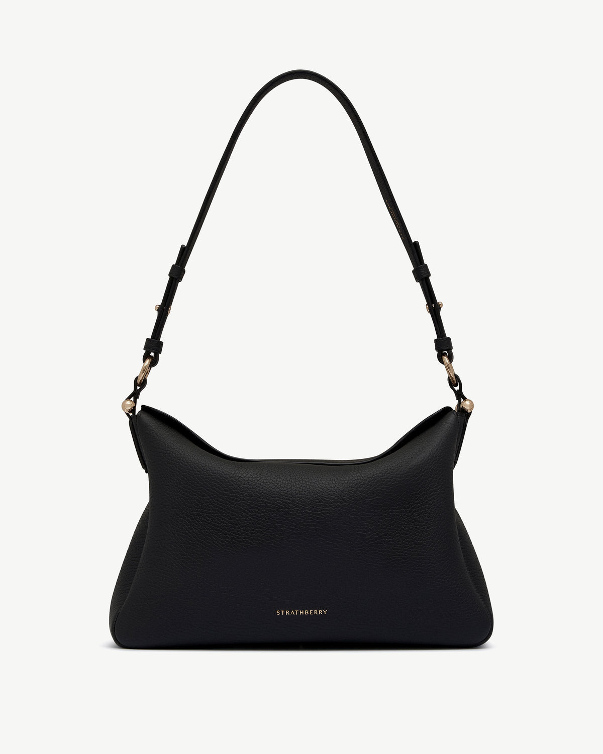 Strathberry Sway Maxi Grained Calf Leather Shoulder Bag - Black