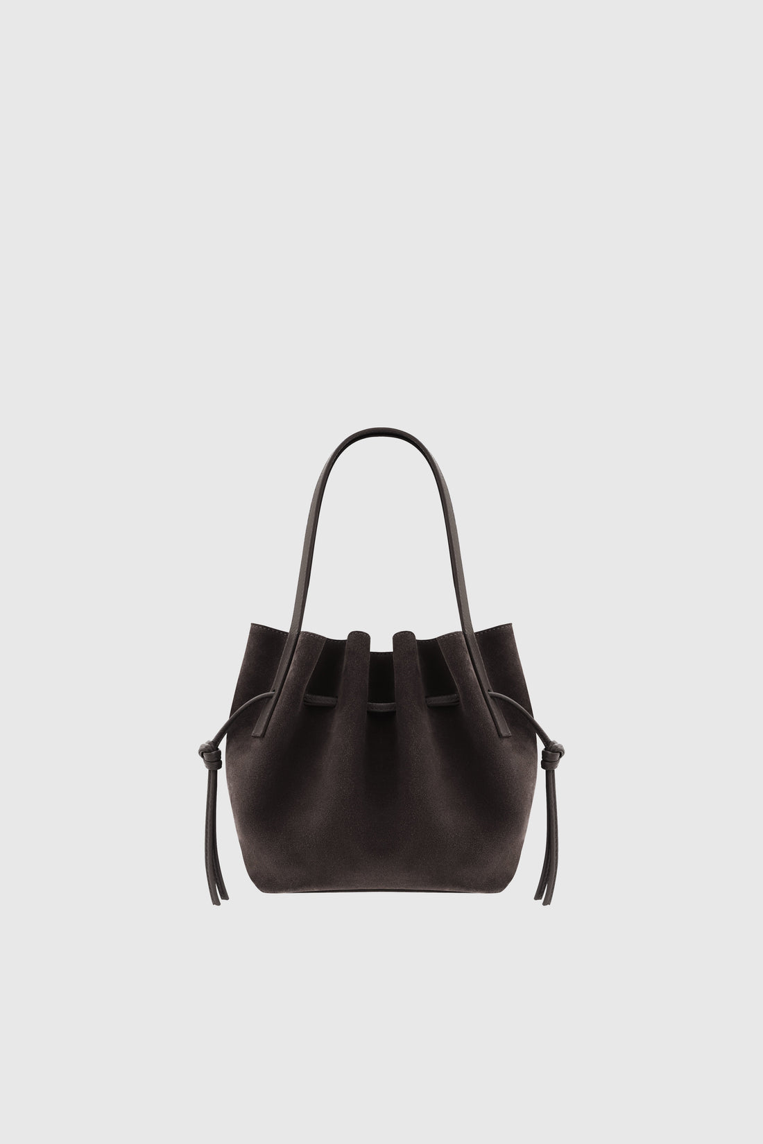 Yuzefi Scallop Mini Tote in bovine suede leather - Ganache