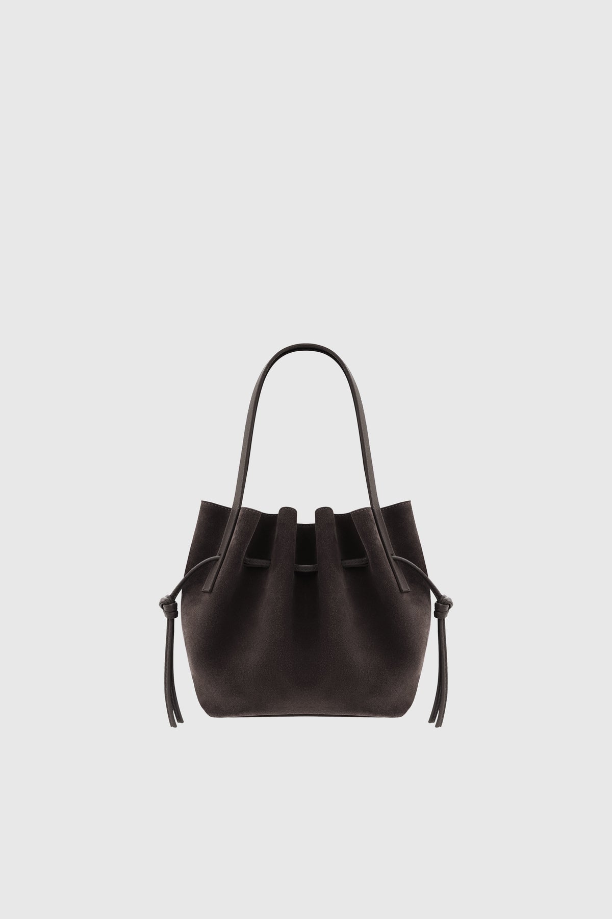 Yuzefi Scallop Mini Tote in bovine suede leather - Ganache