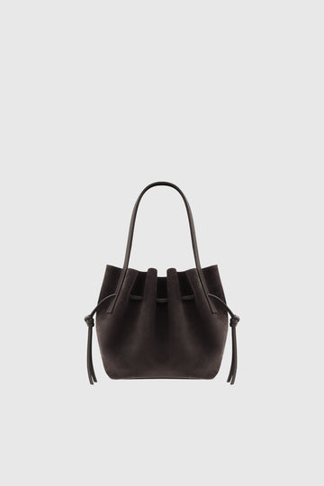 Yuzefi Scallop Mini Tote in bovine suede leather - Ganache