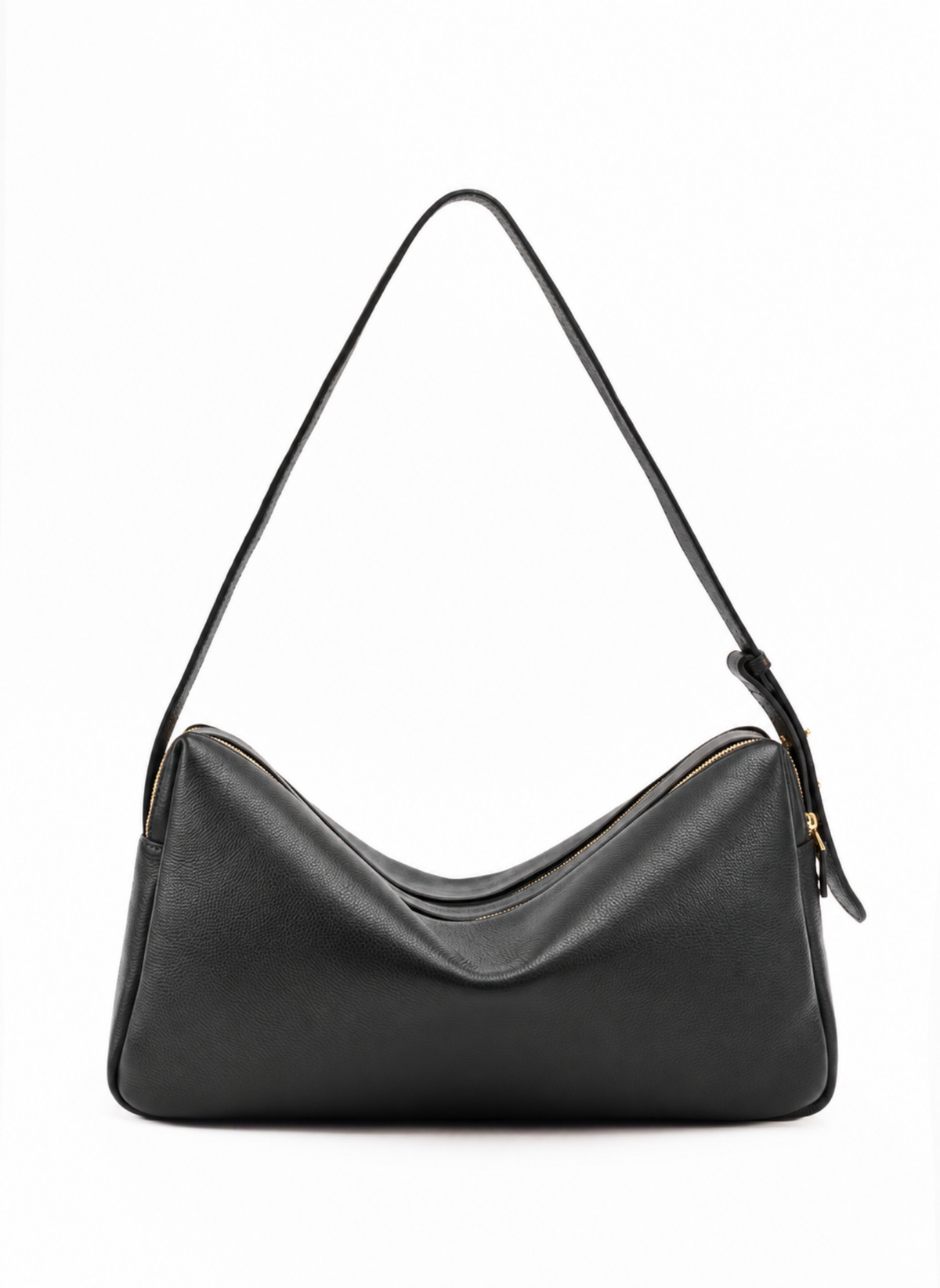 Elleme Trousse Large Pebbled Leather Shoulder Bag - Black