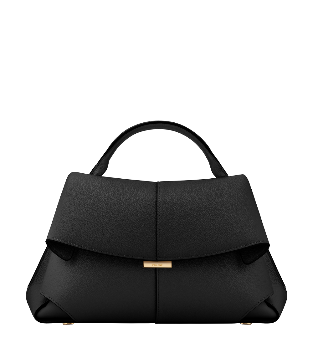 Polène Mokki Calf Leather Crossbody Bag - Black