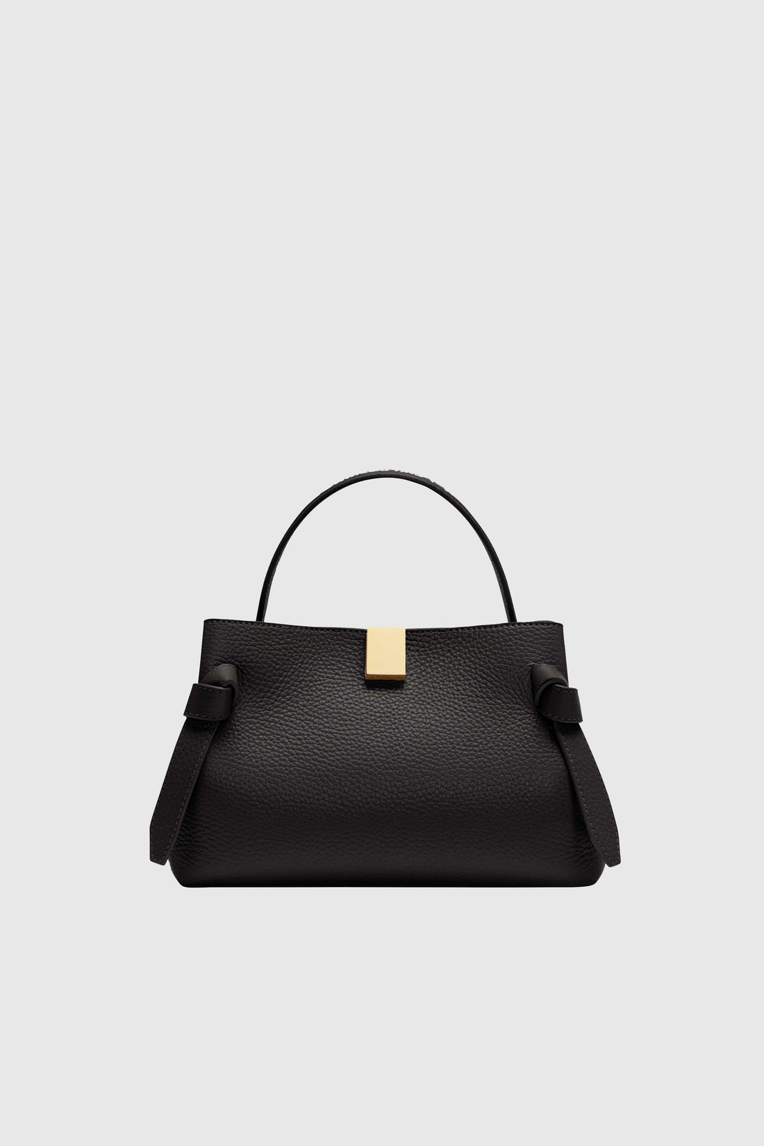 Yuzefi Gyoza Mini Top-Handle Bag in pebble-grained bovine leather - Black