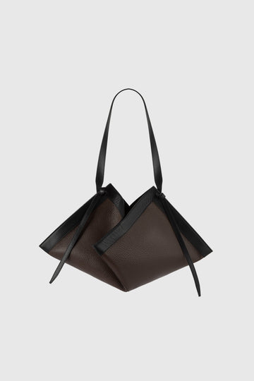 Yuzefi Wonton Tote in pebble-grained bovine leather - Espresso