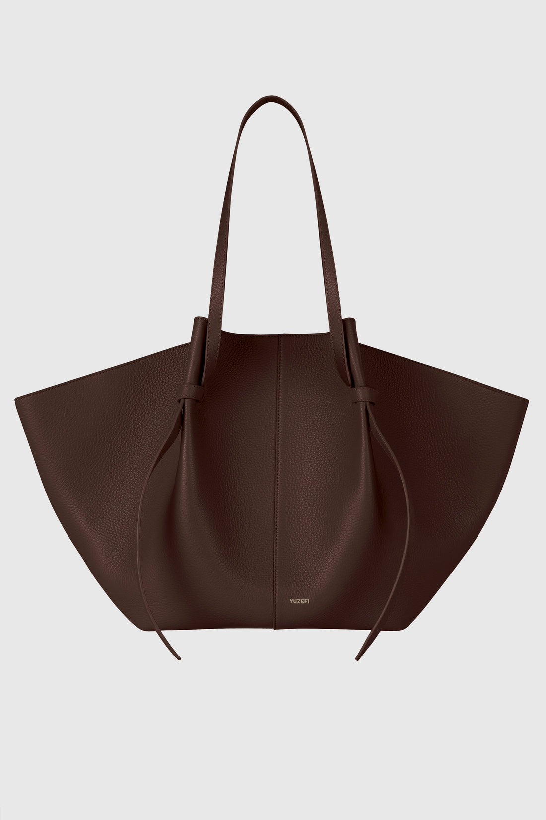 Yuzefi XL Mochi Tote in pebble-grained bovine leather - Espresso