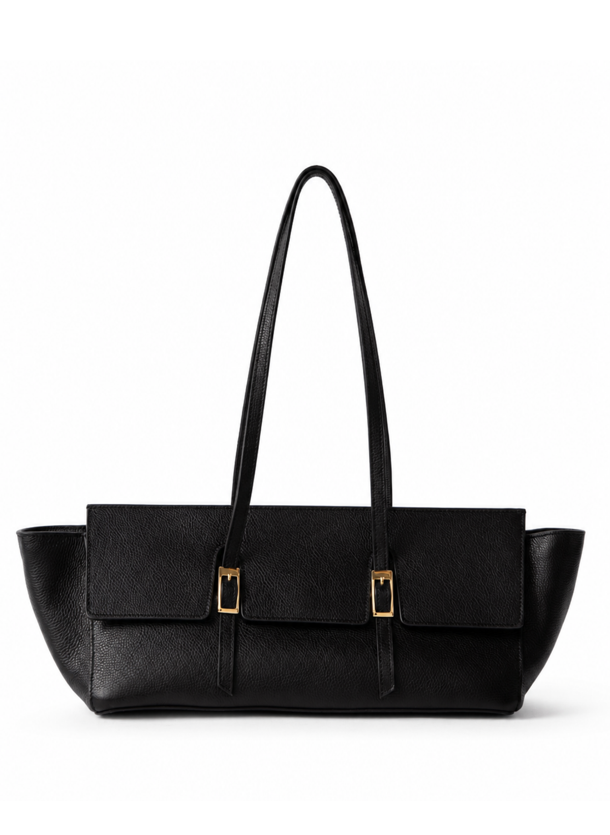 Elleme Le Bateau Large Pebbled Leather Shoulder Bag - Black