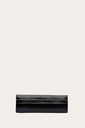 Liffner Paper Clutch Croc-Embossed Calf Leather - Black