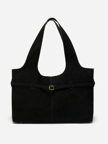 MANU Atelier Cambon Cabas Suede Tote Bag - Black