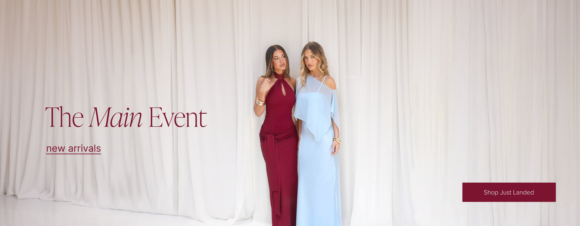 The Main Event: occasion dresses in burgundy and pale blue. Shop new arrivals.